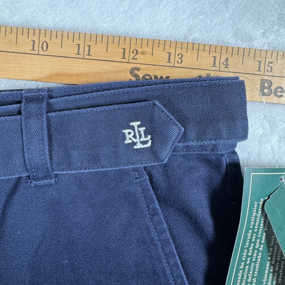 Lauren Ralph Lauren Navy Blue Cotton D-Ring Belted Chino Shorts Size 4 New - Picture 5 of 10